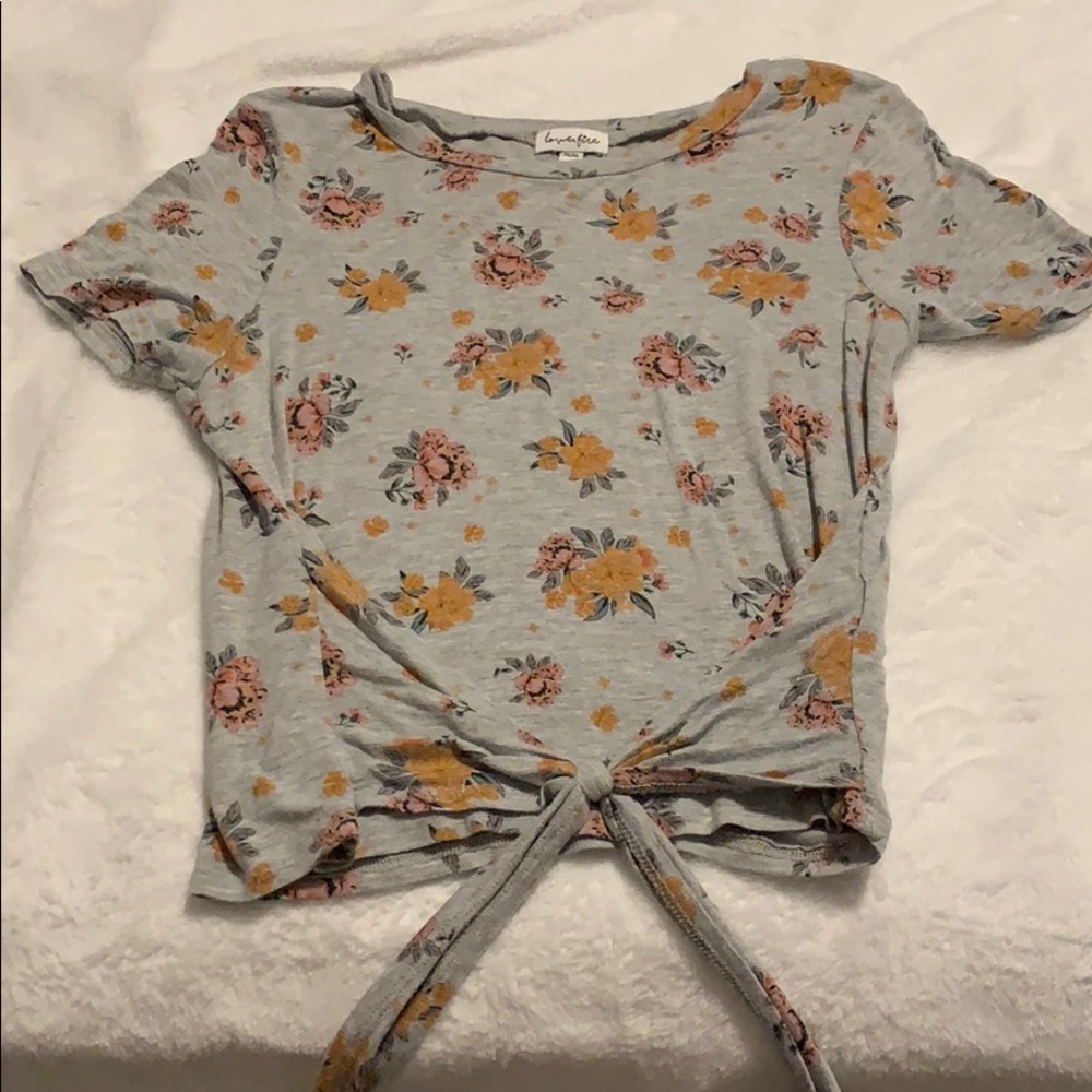 grey floral top